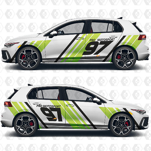 Aangepaste Tekst Nummer Wrap Sport Vinyl Decal Stickers voor Volkswagen Golf Gti