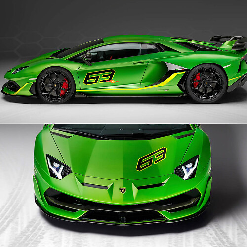 63 Zijspatbord Motief Sticker Graphics Lamborghini Aventador SVJ