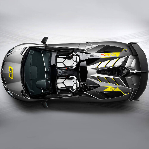 63 SVJ Zijskirt Kap Sticker Graphics Lamborghini Aventador SVJ