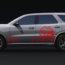 Wildcat Flame zijdeurstickers van vinyl voor Dodge Durango 3