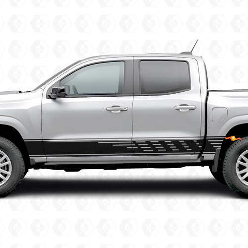 Verspringende sleufdeurgreep- en dorpelvinylstrepen voor Chevrolet Colorado 3e generatie 2023-2026