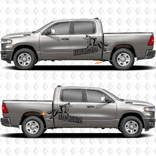 Zijdeuren Bovenkant Laadvloer Geweldige Wolf Spatbord Stickers Decals Grafische afbeeldingen