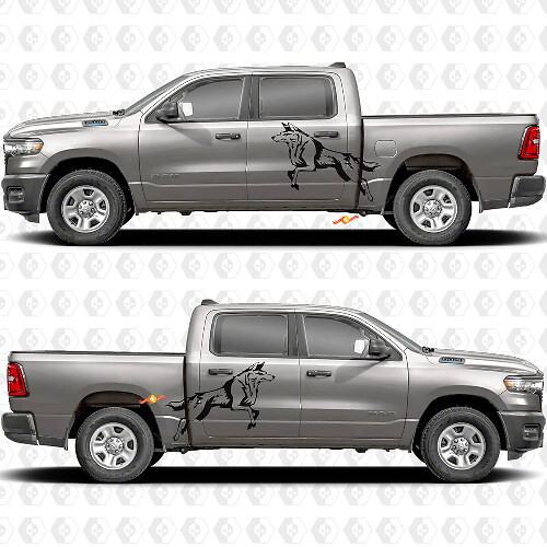 Zijdeuren Achterkant Wolf Spatbord Stickers Decals Grafieken