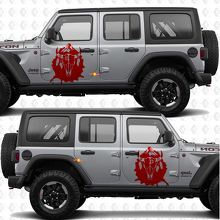 KoeSchedel Indiase Splash Zijdeuren Vinyl decal sticker passend voor Jeep Wrangler 2