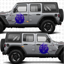 KoeSchedel Indiase Splash Zijdeuren Vinyl decal sticker passend voor Jeep Wrangler 3