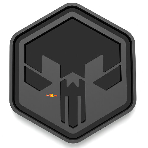 Schedel in zeshoek spatbord badges achterklep embleem 3D badge