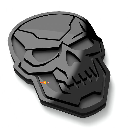 Skull Terminator Spatbordbadges Achterklep Embleem 3D Badge