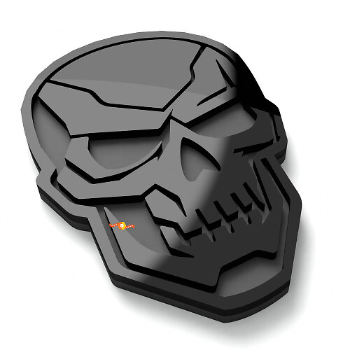 Skull Terminator Stijl 3D Spatscherm Badge Achterklep Embleem