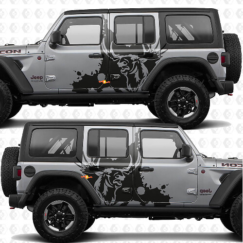 Moose Splash Nature Zijdeuren Vinyl decal sticker passend voor Jeep Wrangler