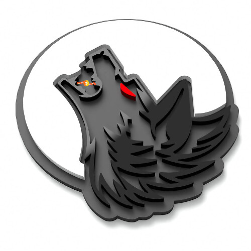 Wolf Moon spatbord badges achterklep embleem 3D badge
