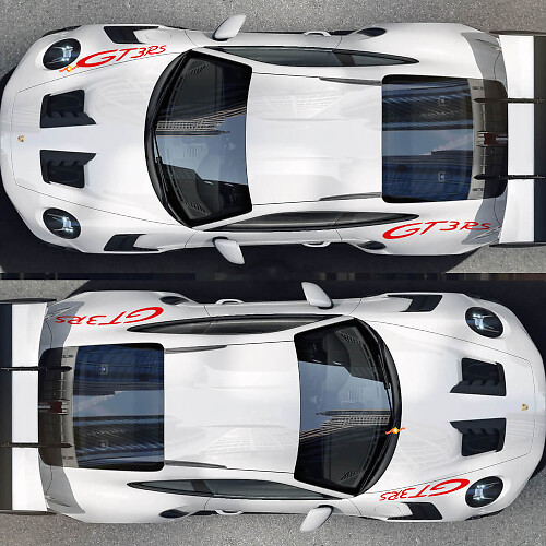 GT3 RS Voorste Spatbord en Achterste Zijpaneel Decal Kit voor Porsche 911 GT3 RS