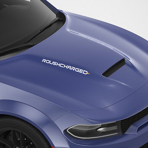 RoushCharged Aangepaste Tekst Motorkapstickers voor Dodge Charger