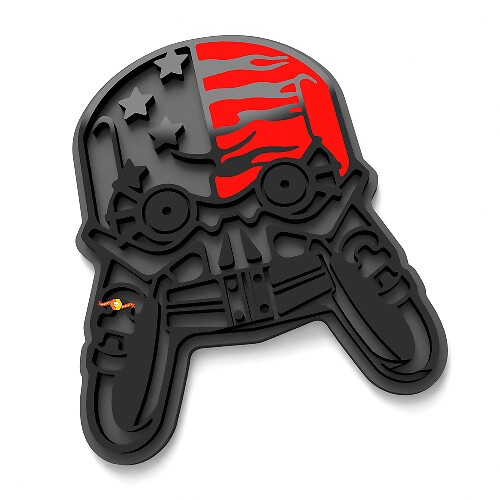 Mech Skull Spatbordemblemen Achterklep Embleem 3D Embleem