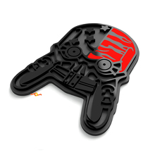 Mech Skull Spatbordemblemen Achterklep Embleem 3D Embleem 2