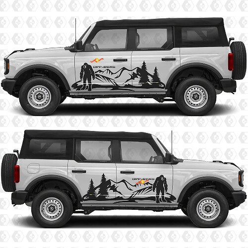 Bigfoot Off Road Bergzijde Deursportstrepen Stickers voor Ford Bronco