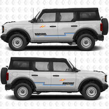 Aangepaste Tekst Heritage Vintage Zijdeuren Race Strepen Stickers voor Ford Bronco 3