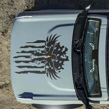 Vinylsticker Amerikaanse vlag adelaar motorkap voor Musclecar horse_4