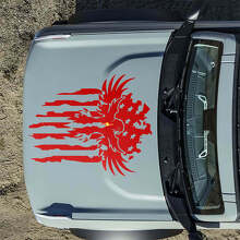 Vinylsticker Amerikaanse vlag adelaar motorkap voor Musclecar horse_5