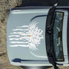 Vinylsticker Amerikaanse vlag adelaar motorkap voor Musclecar horse_7