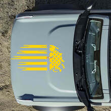 Motorkap Amerikaanse Vlag Beschadigde Decals Stickers voor Musclecar horse 6