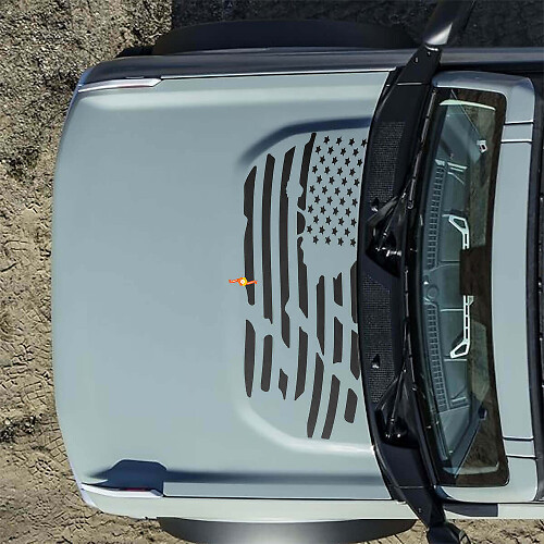 Motorkap Amerikaanse VS vlag vernietigde decals stickers voor Ford Bronco