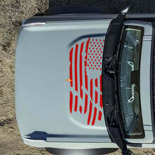 Motorkap Amerikaanse VS vlag vernietigde decals stickers voor Musclecar horse 3