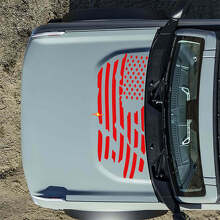Motorkap Amerikaanse VS vlag vernietigde decals stickers voor Musclecar horse 6