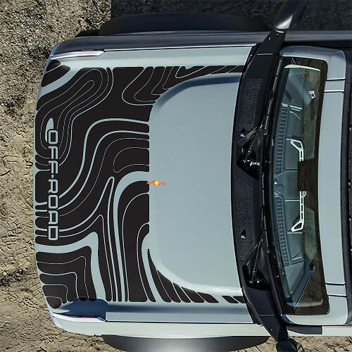 Motorkap Topografische Offroad Stickers voor Ford Bronco