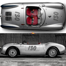 Volledige set Porsche 130 Little Bastard James Dean zijstrepen kit decal sticker PORSCHE 550 2