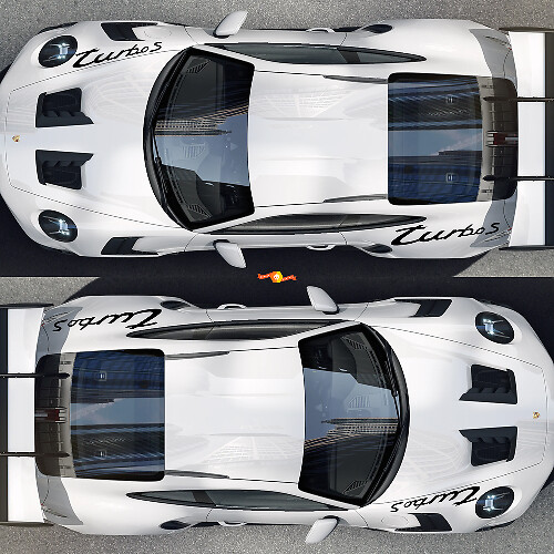 Turbo S Voor- en Achterspatbord Kwartpaneel Decal Sticker Set voor Porsche 911