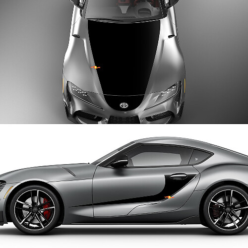Hood Doors Side Racing Stripes Graphics Decals Stickers for Toyota Supra MKV A90 A91