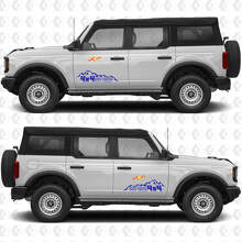 4x4 Off-Road Bergen Zijdeur Graphics Vinyl Decal Sticker passend voor Ford Bronco 2