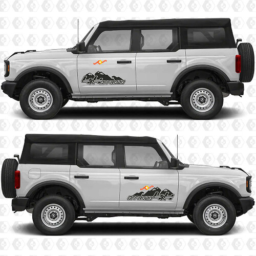 4x4 Off Road Zijkant Deur Graphics Stickers voor Ford Bronco