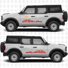 2x 4x4 Offroad Zijdeur Graphics Stickers voor Ford Bronco Black Diamond 2