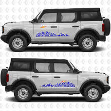 2x 4x4 Offroad Zijdeur Graphics Stickers voor Ford Bronco Black Diamond 3