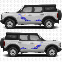2x 4x4 Off Road Zijdeuren Stappen Graphics Stickers voor Ford Bronco 2