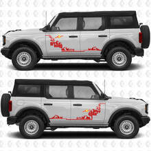 2x 4x4 Off Road Zijdeuren Stappen Graphics Stickers voor Ford Bronco 3