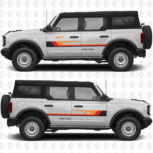 Klassieke Retro Race Strepen Zijdeuren Vinyl Decal Sticker Graphics 2 voor Ford Bronco