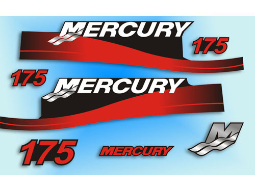 175pk Mercury buitenboordmotor kap boot stickers afbeeldingen