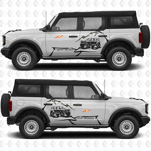 Rock Crawler Mountains Side Doors Graphics Vinyl Decal Sticker 2 passend voor Ford Bronco