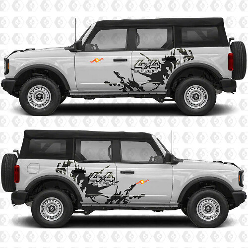 4x4 Off Road modderspat zij Vinyl Decal Kit voor Musclecar paard