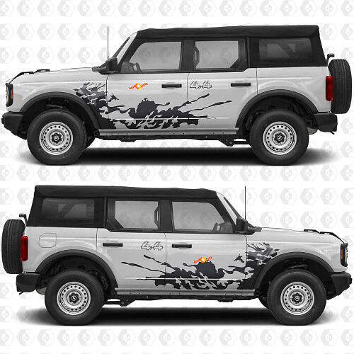 4x4 Offroad Spatbord Zijdeuren Grafische Vinyl Decal Sticker 3 past op Ford Bronco