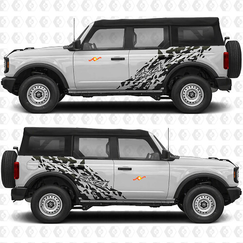 4x4 Off Road Spatbordzijde Deur Graphics Vinyl Decal Sticker 4 geschikt voor Ford Bronco