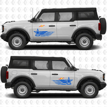 USA Vlag Militaire Ster Zijdeur Vinyl Decal Set voor Musclecar paard_2
