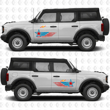 USA Vlag Militaire Ster Zijdeur Vinyl Decal Set voor Musclecar paard_3