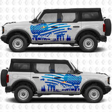 USA Vlag Bergen Zijdeuren Vinyl Decal Kit voor Musclecar paard_2