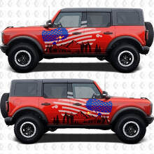 USA Vlag Bergen Zijdeuren Vinyl Decal Kit voor Musclecar paard_3