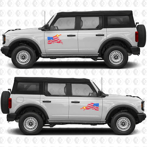 USA-vlag zijportier vinyl sticker voor musclecar paard