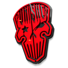 Skull Punisher Spatbordlogo's Achterklep Embleem 3D Badge 5