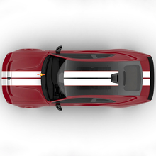 Sixpack dubbele centrale strepen motorkap rally offset vinyl decal graphic voor Dodge Charger Daytona 2